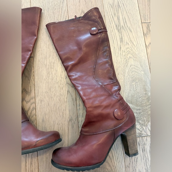 Miz Mooz Burgundy Heeled Boots - Picture 3 of 11